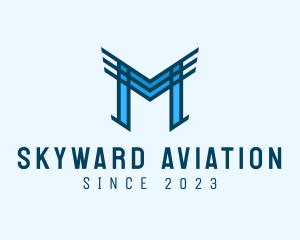 Aeronautical - Airline Wings Letter M logo design