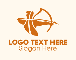 Bow - Orange Basketball Archery logo design