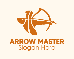 Orange Basketball Archery logo design