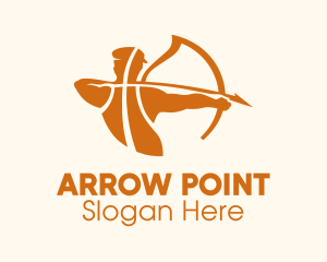 Archery - Orange Basketball Archery logo design