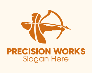 Orange Basketball Archery logo design