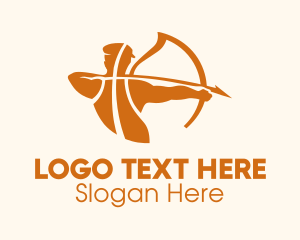 Gymnasium - Orange Basketball Archery logo design