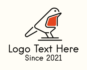 Songbird - Monoline Robin Bird logo design