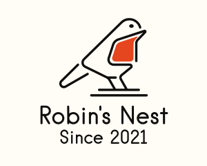 Robin - Monoline Robin Bird logo design