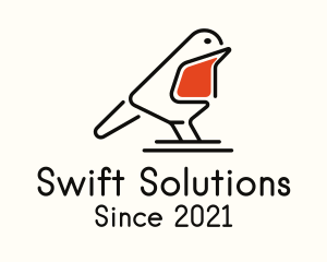 Swift - Monoline Robin Bird logo design