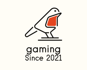 Passerine - Monoline Robin Bird logo design