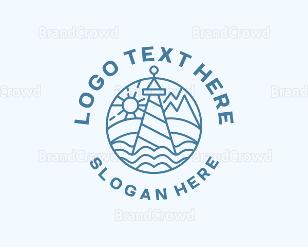 Ocean Lighthouse Tower Logo