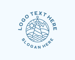 Coast - Ocean Lighthouse Tower logo design
