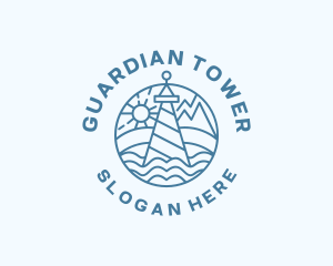 Ocean Lighthouse Tower  logo design