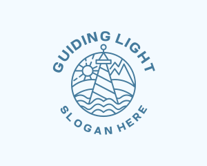 Ocean Lighthouse Tower  logo design