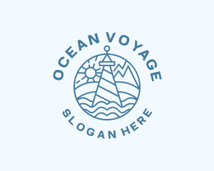 Ocean Lighthouse Tower  logo design