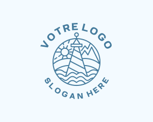 Nostalgic - Ocean Lighthouse Tower logo design