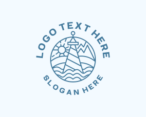 Ocean Lighthouse Tower  Logo