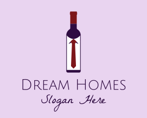 Wine Store - Wine Bottle Tie logo design