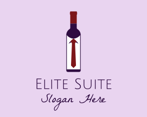 Wine Bottle Tie  logo design