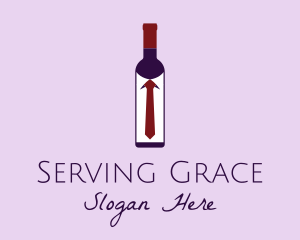 Waitress - Wine Bottle Tie logo design
