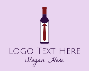 Red Tie - Wine Bottle Tie logo design