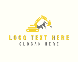 Mining - Contractor Mountain Excavator logo design