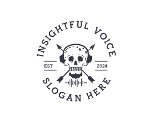 Skull Arrow Podcasting logo design