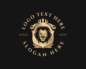 Zoo - Lion Royal Crown logo design