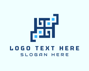 Qr Code - Digital Tech Code logo design