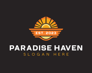 Sun Beach Resort Travel logo design