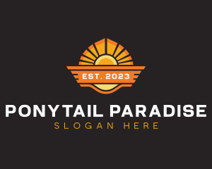 Sun Beach Resort Travel logo design