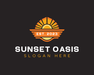 Sun Beach Resort Travel logo design