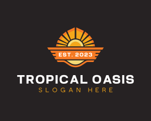 Paradise - Sun Beach Resort Travel logo design