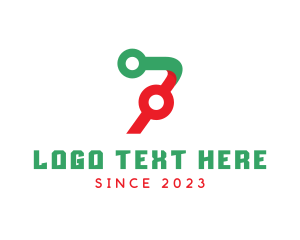 Digital - Tech Circuitry Number 7 logo design