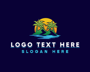 Island - Palm Tree Island Resort logo design