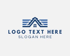 Real Estate - Geometric House Roofing logo design