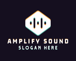 Digital Sound Hexagon  logo design