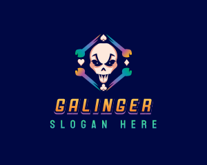 Casino - Arcade Game Skull logo design