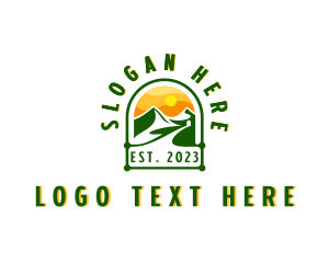 Emblem - Mountain Nature Road logo design