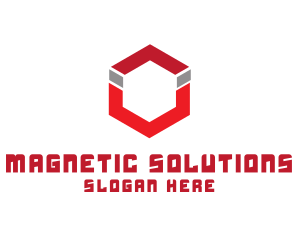 Magnetic - Magnet Hexagon Cube logo design