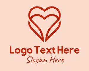 Double - Double Heart Valentine logo design