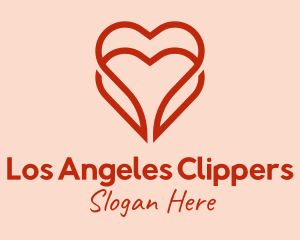 Couple - Double Heart Valentine logo design