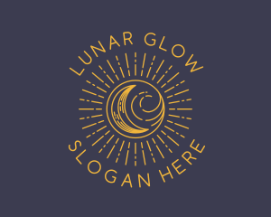 Yellow Lunar Moon  logo design