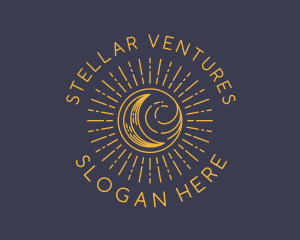 Yellow Lunar Moon  logo design