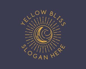 Yellow Lunar Moon  logo design