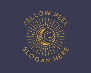 Yellow Lunar Moon  logo design