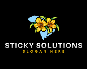 Sticky Monkey Flower South Carolina logo design