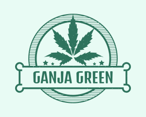 Marijuana Cannabis Badge logo design