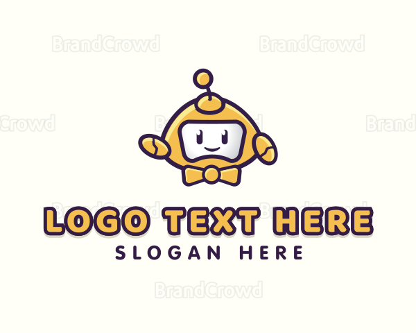 Cute Happy Robot Logo