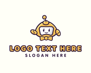 Character - Cute Happy Robot logo design