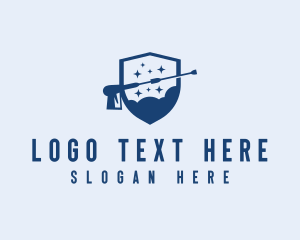 Cleaner - Pressure Washer Cleaning Shield logo design