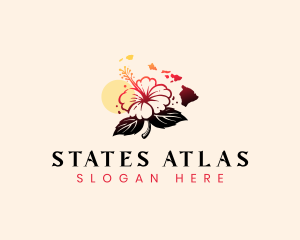 Hibiscus Flower Hawaii  logo design