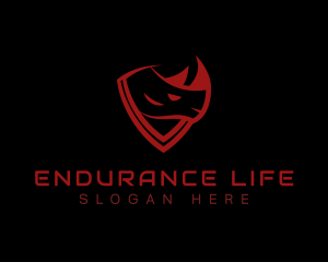 Endurance - Tough Rhinoceros Shield logo design