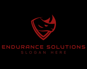 Endurance - Tough Rhinoceros Shield logo design